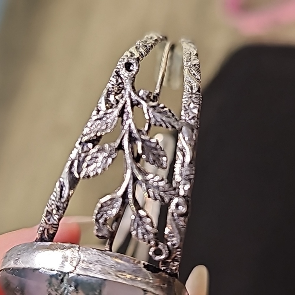 Artisan Crafted Moss Agate Adjustable Tibetan Sil… - image 6